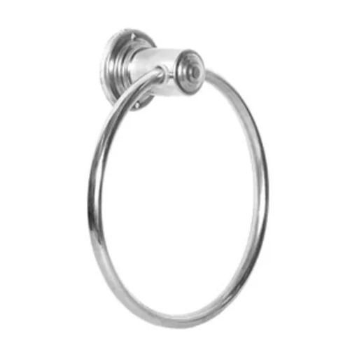 Silver 7 Inch Glossy Finish Corrosion Resistant Stainless Steel Bathroom Towel Ring