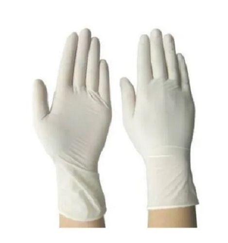 White Full Finger Plain Water Proof Disposable Latex Gloves