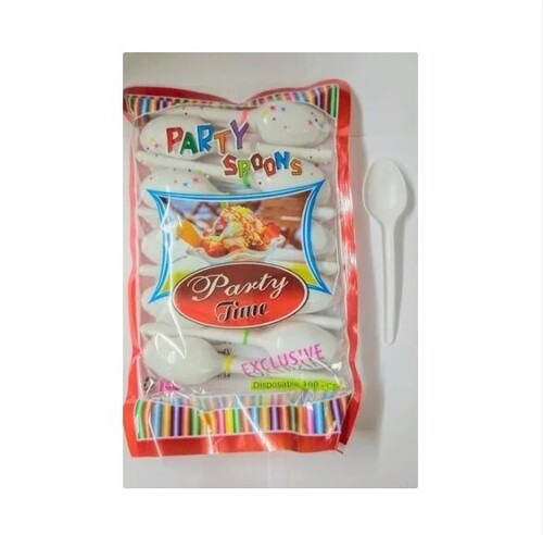 Light Weight Strong Soft Glossy Plain High Quality Plastic Party Time Spoons