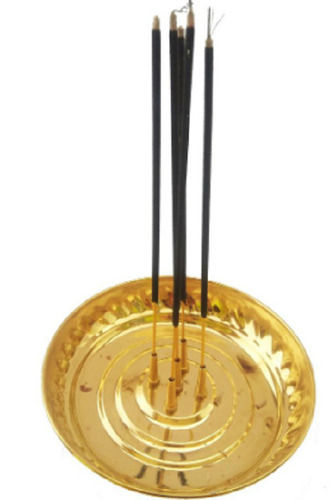 Polished Round Brass Incense Sticks Holder
