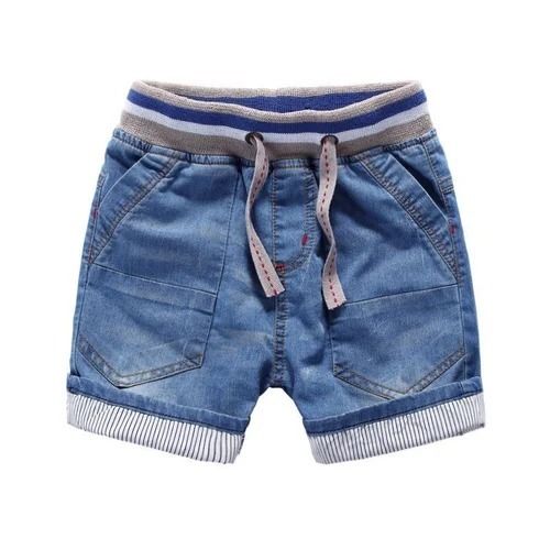 Summer Wear Regular Fit Plain Dyed Denim Knee Length Short Pant For Kids 