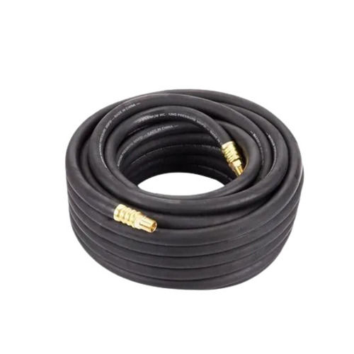 10 Meter Long 16 Bar Pressure Black Annealed Rubber Round Air Hose Pipe Outer Diameter: 1 Inch (In)