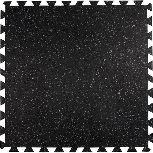 Blacks 15Mm Thick Slip Resistant Matt Finish Interior Floor Interlocking Rubber Tile