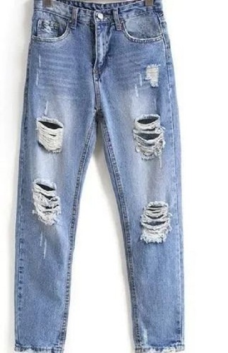 40 Inch Length Casual Wear Denim Regular Fit Ripped Jeans Age Group ...
