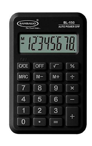 Plastic Black Mini Calculator, 8 Digits