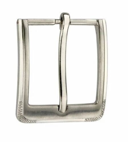 Silver Lightweight Rectangular Chrome Finish Rust Proof Mild Steel Clip Type Belt Buckle