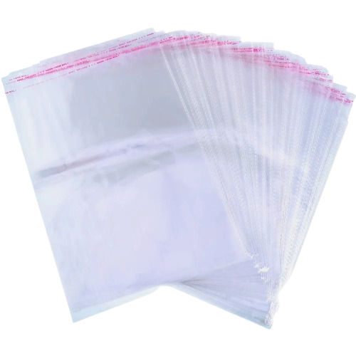 Laminated Material 0.6 Mm Thick 12X8 Inches Glossy Finished Plain Transparent Bopp Bag