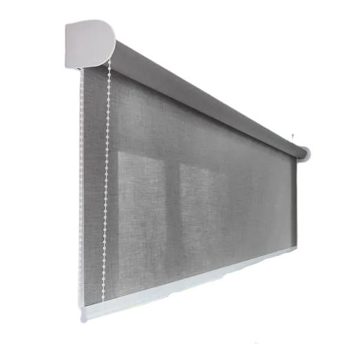 Grey 32 Inch Wide Heat Insulation Fiber Horizontal Opening Foldable Interior Blinds