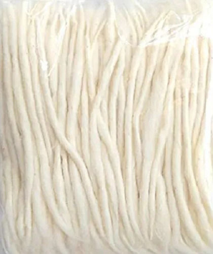 White 4 Inch Long Round Cotton Wicks For Puja