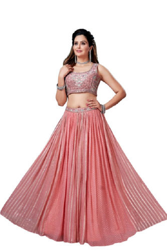 Fancy Round Neck And Sleeveless Lehenga Choli Set Age Group: 16 To Above