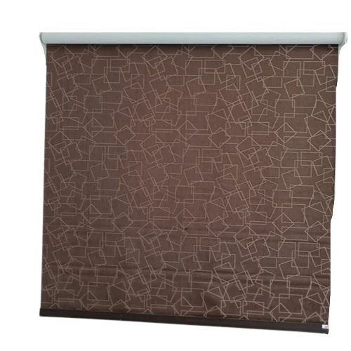 Brown Vertical Opening Matte Finished Vinyl Printed Roller Blind For Window