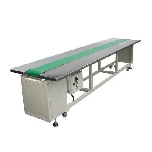 Green And Grey 220 Volt 50 Watt 2 M/S Stainless Steel Pvc Belt Conveyor 