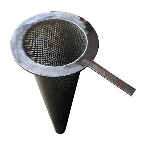 Grey 4 Inch Corrosion Resistant Stainless Steel Conical Strainer For Industrial Use