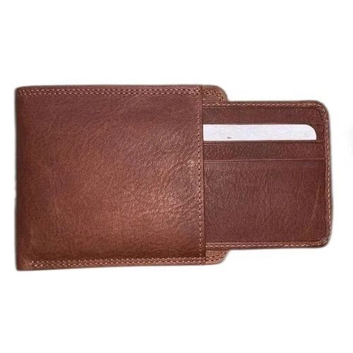 6x4 Inches Folded Plain Leather Wallet With Button Closure For Mens 