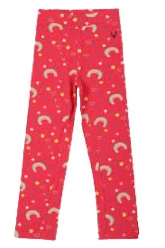 Indian Girls Modern Style Casual Wear Red Printed Cotton Leggings