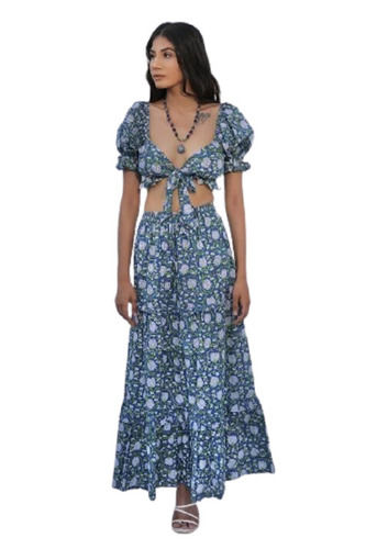 Ladies Western Wear Cotton Printed Dress