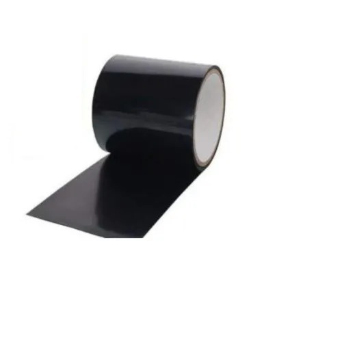 PVC Adhesive Tape - 20 Meter Length, 0.8 Millimeter Thickness, Black Color - One Sided, Pressure Sensitive, Ideal for Industrial Masking Use