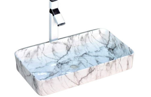 17x9 Inches Rectangular Glossy Finish Marble Wash Basin