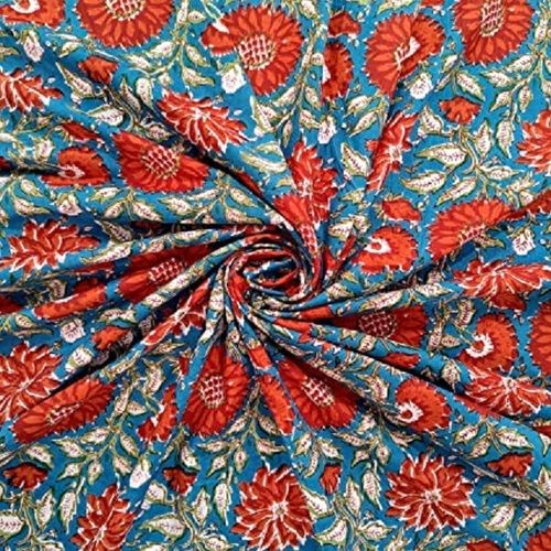 40 Yarn Red And Blue Printed Fabric