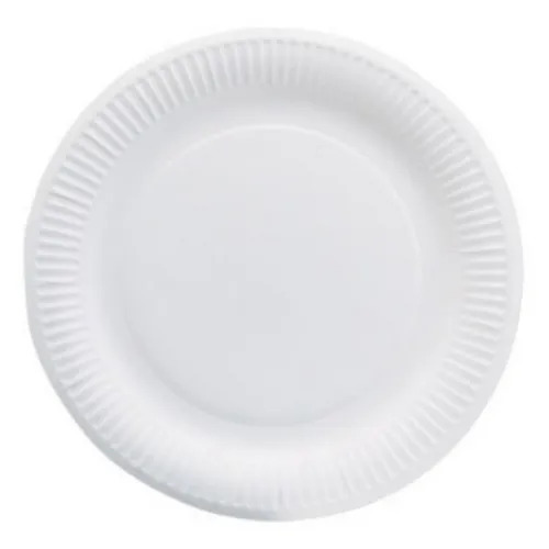 इवेंट और पार्टी के उपयोग के लिए सफेद 5 इंच गोल सादा डिस्पोजेबल पेपर प्लेट