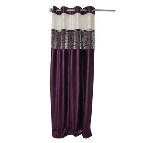 Purple 96 Inch Washable Designer Plain Dyed Polyester Designer Curtains