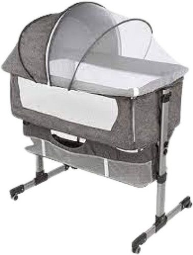 &#8206;Mesh Easy Carry And Comfortable Grey Cotton Baby Travel Bed