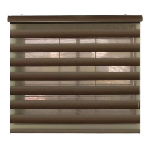 Brown Heat Insulation Horizontal Modern Polyester Zebra Blind For Living Room Use