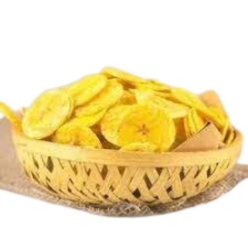 Hygienically Packed Salty And Crispy Taste Round Shape Yellow Banana Chips