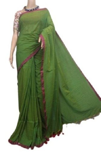 Ladies Plain Pattern Casual Wear Pure Cotton Sarees