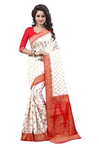 Red Multi Color Banarasi Style Ladies Printed Silk Sarees