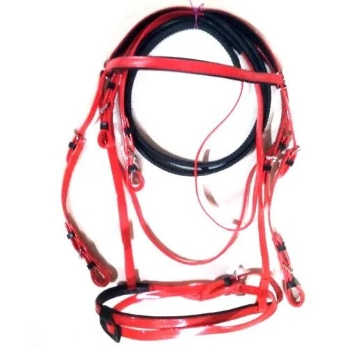 Red Pvc Horse Bridle