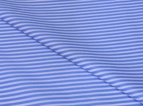 Blue Skin Friendly Stripe Cotton Shirting Fabric For Garments Use 