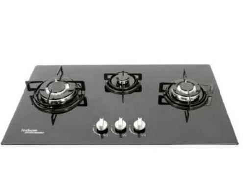 30X24 Inches Rectangular Three Burner Manual Glass Gas Hob No.Of Burners: 3