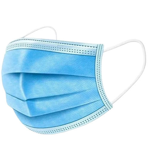 Blue 6X3 Inch Comfortable Disposable Non Woven Surgical Mask 