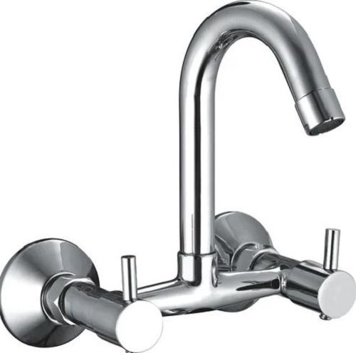 Silver 10 Inches Wall Mount Glossy Stainless Steel Mixer Tap