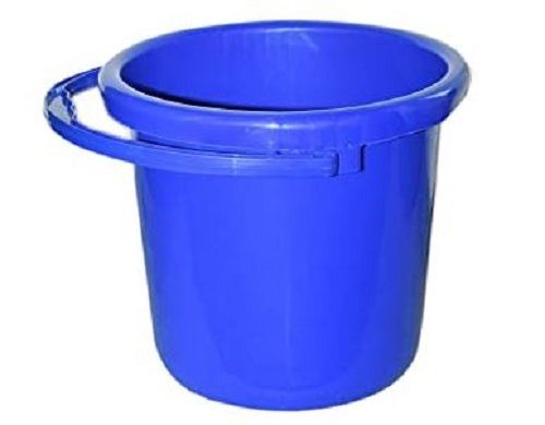 Blue 15 Liter Capacity Round Glossy Plastic Buckets