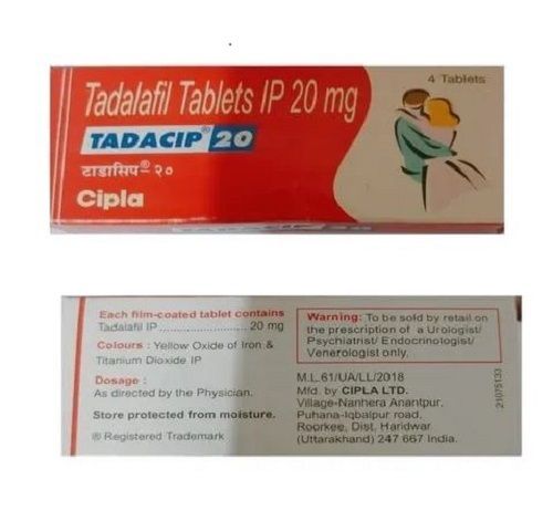 20 Mg Pack Of 4 Taadalafil Tablets