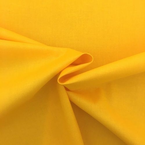 Yellow 56 Inches Lightweight And Plain 100% Pure Cotton Fabrics 