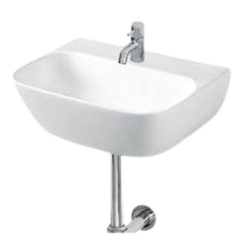 White 8 Kg Weight Square Shape Ceramic Sanitary Ware Wash Basin