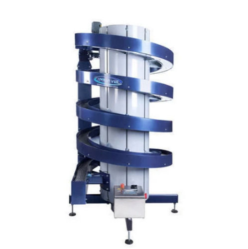 Blue And White Galvanized Finish Three Phase Electric Spiral Conveyor For Industrial Use