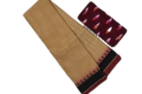 Summer Ladies Traditional Wear Plain Brown Cotton Sarees With Matching Blouse Piece