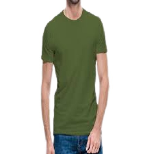 Mens Round Neck Half Sleeve Green Plain Cotton T Shirts Gender: Male