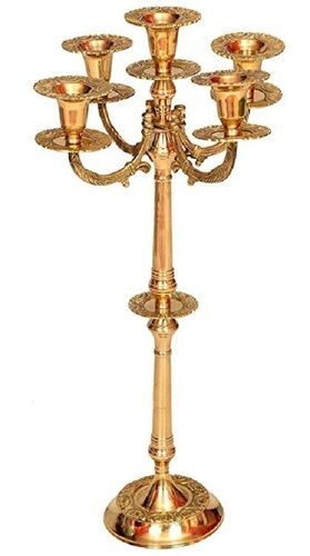 Modern Polished Brass Candle Holder Stand Use: Wedding Decoration