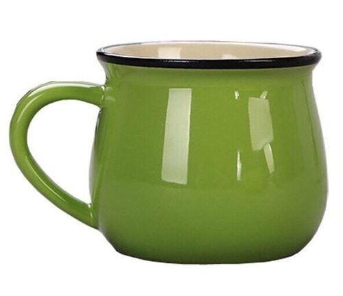120ml Storage Capacity Polished Finish Ceramic Plain Coffee Mug With Non-Slip Grip