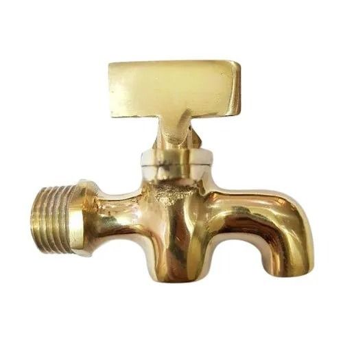 Golden Wall Mounted Polished Finish Corrosion Resistant Brass Water Tap