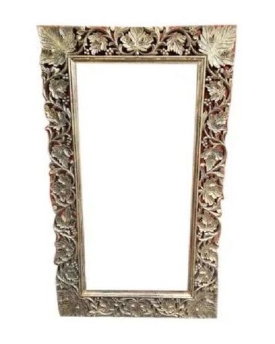 20X10 Inch Rectangular Carving Design Wooden Mirror Frame Application: For Home