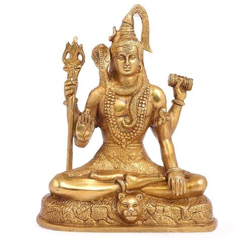 Brass Lord Shiva In Blessing Posture Statue For Home Use