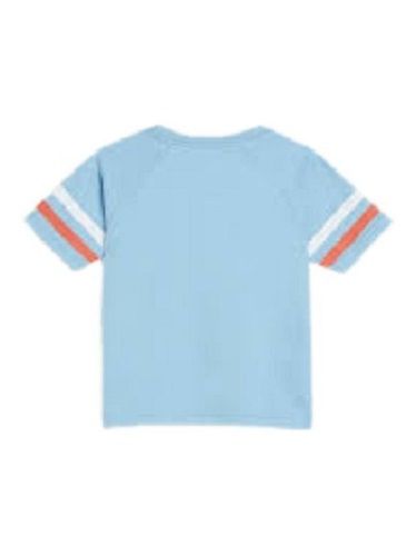 Kids Causal Wear Round Neck Half Sleeve Sky Blue Plain Cotton T Shirts