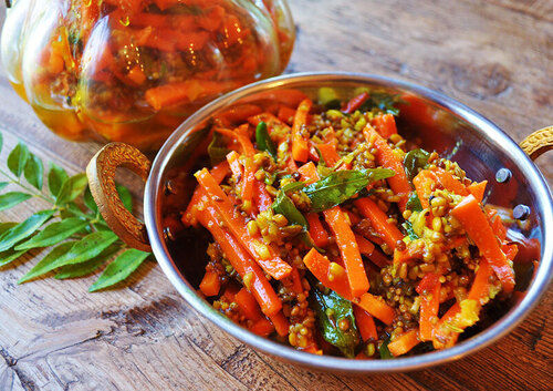 Mix Vegetable Pickles Served With Dinner And Lunch