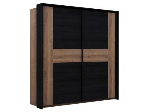 Carving Polished Finish Solid Teak Wood Lockable 2 Track Sliding Wardrobe For Bedroom